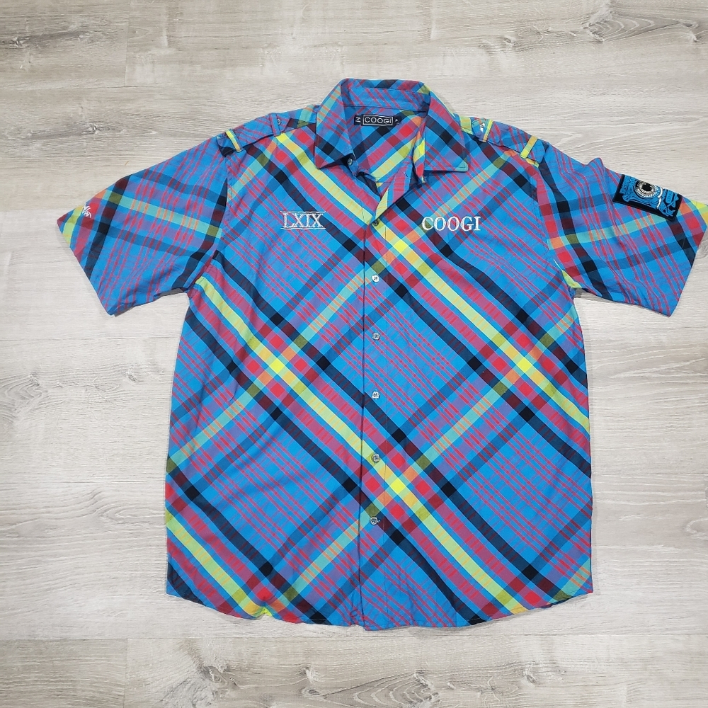 Coogi Button Down Silver Thread Xl - image 1